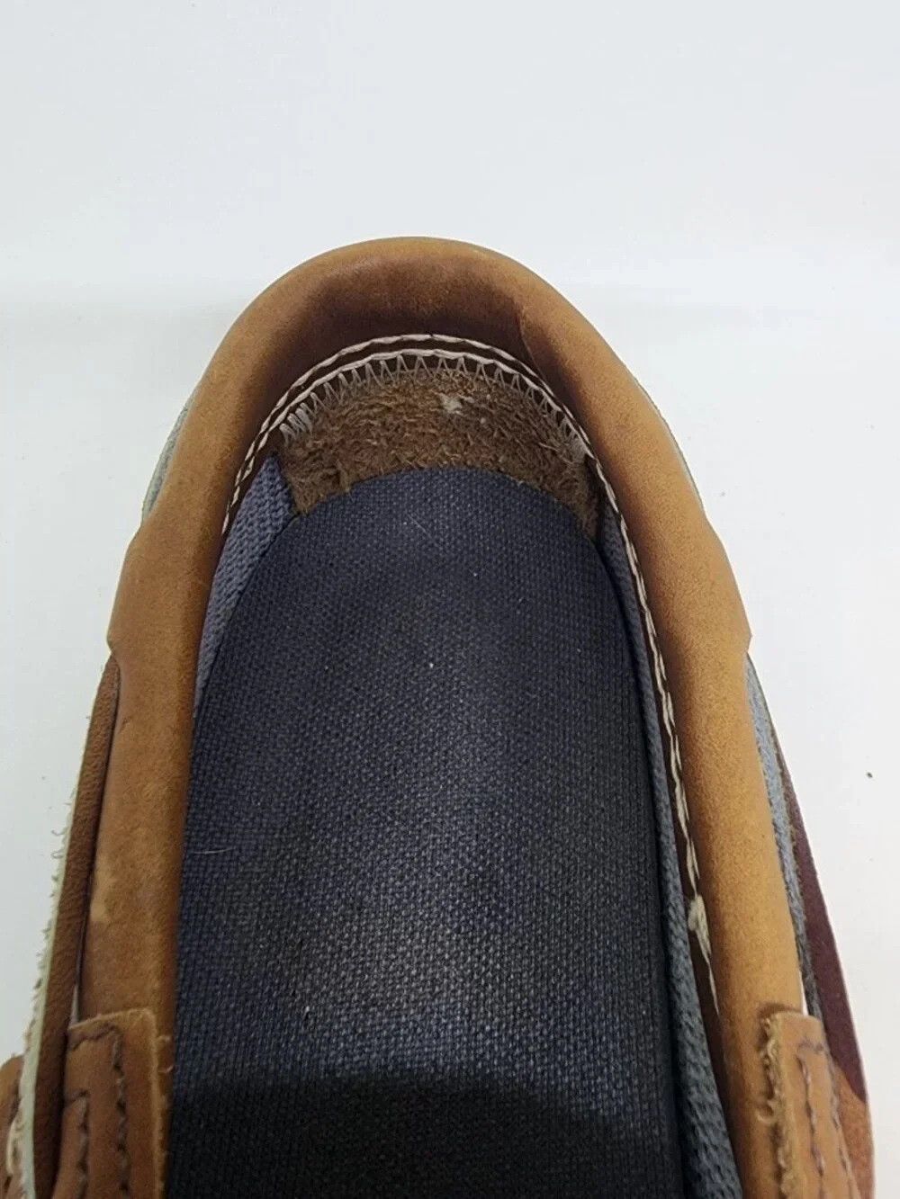 L.L. Bean Navy Blue and Tan Bean Boots